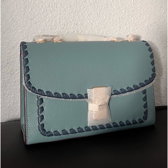 🔥SALE💥NWT COACH LANE LEATHER SHOULDER BAG WHIPSTITCH IM/MARINE MULTI CROSSBODY - Picture 10 of 12